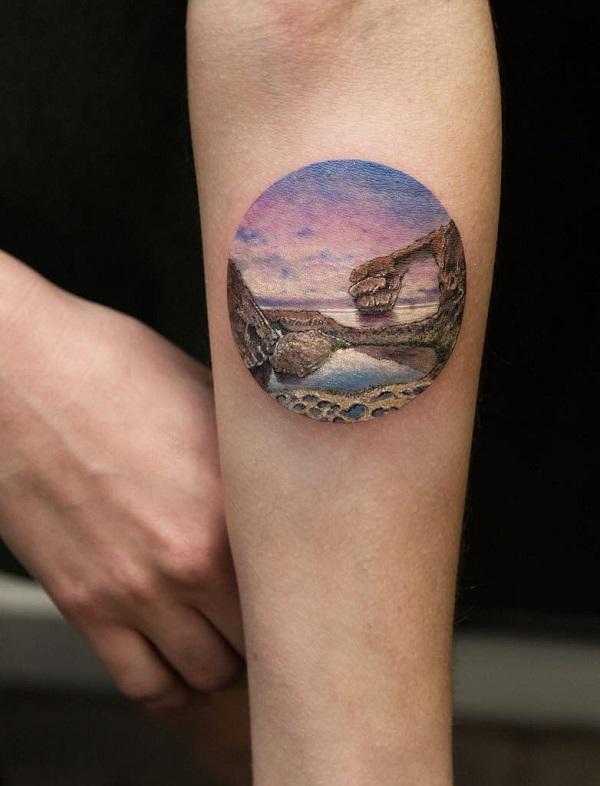 safari landscape tattoo