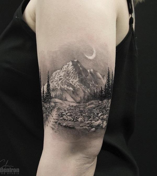 safari landscape tattoo