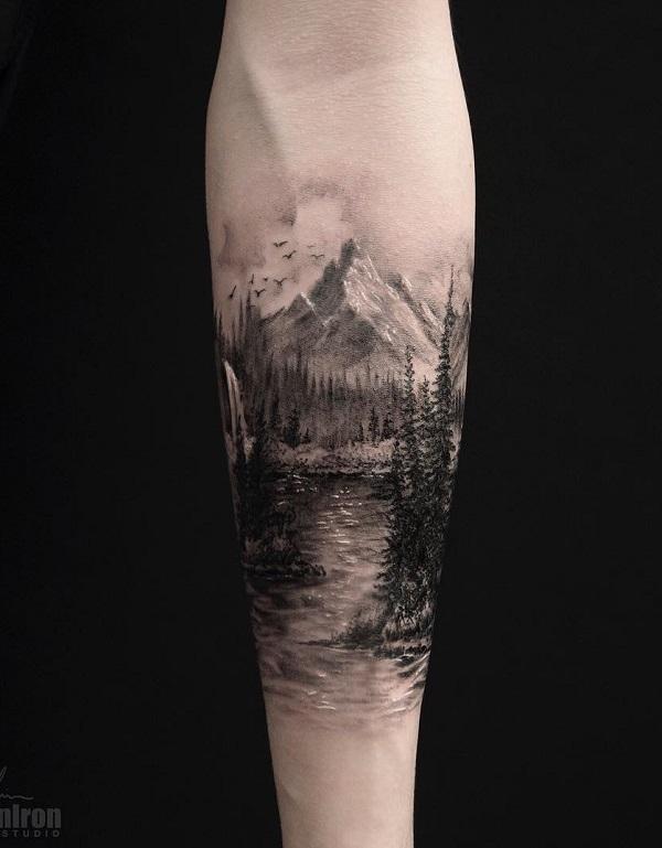 safari landscape tattoo