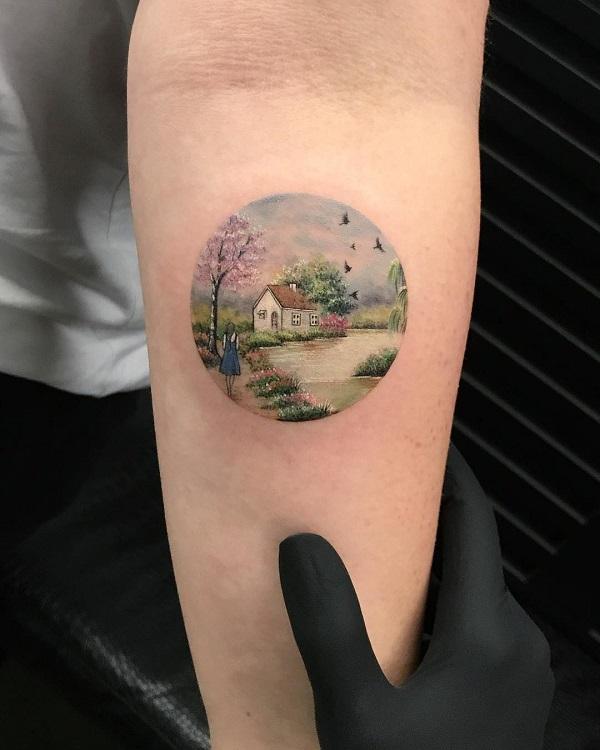 safari landscape tattoo