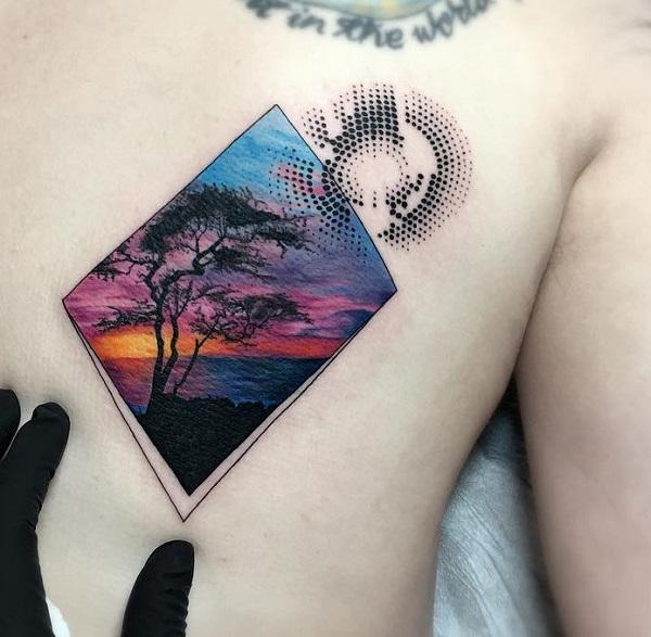 safari landscape tattoo