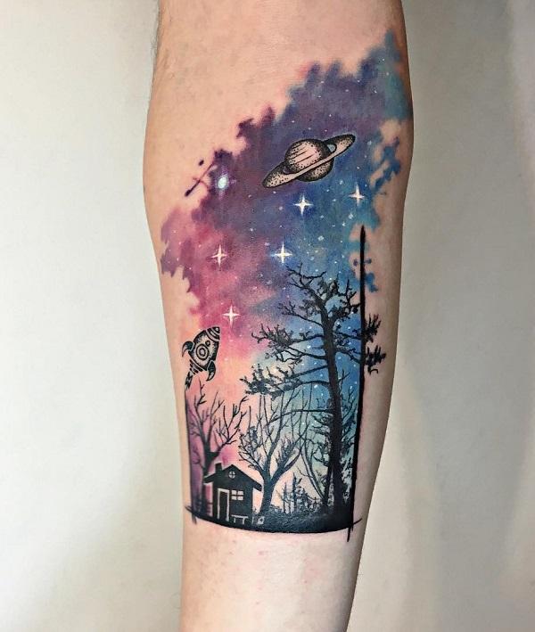 safari landscape tattoo