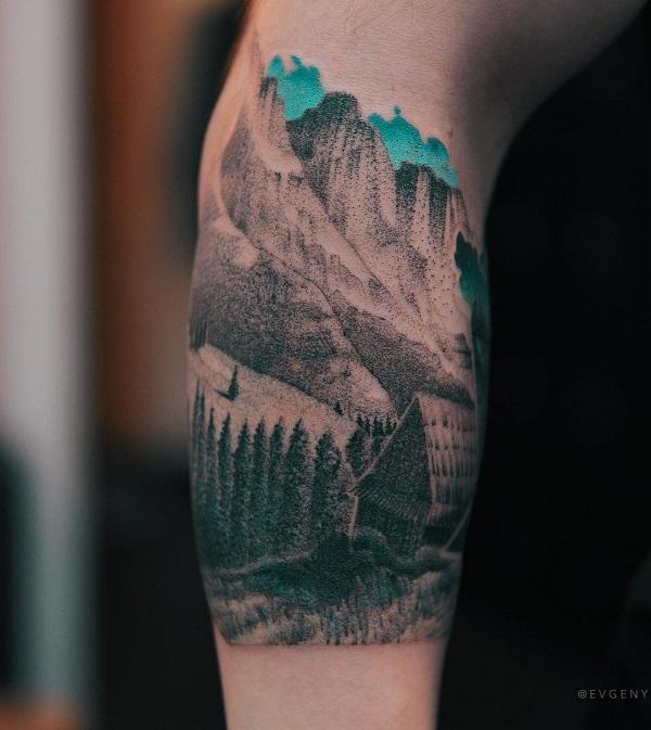 safari landscape tattoo