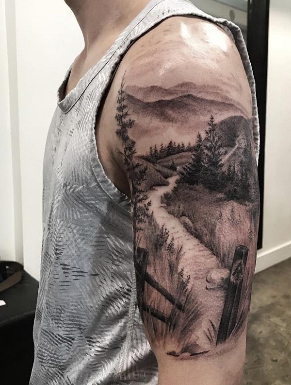 safari landscape tattoo