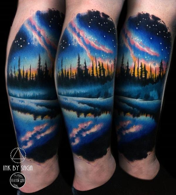 safari landscape tattoo