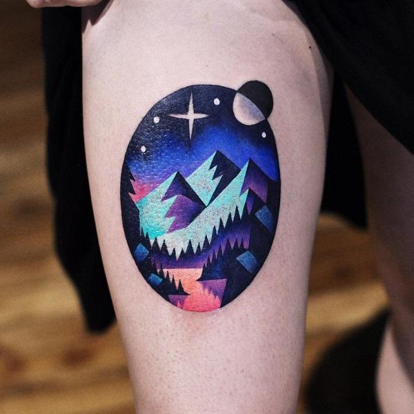 safari landscape tattoo