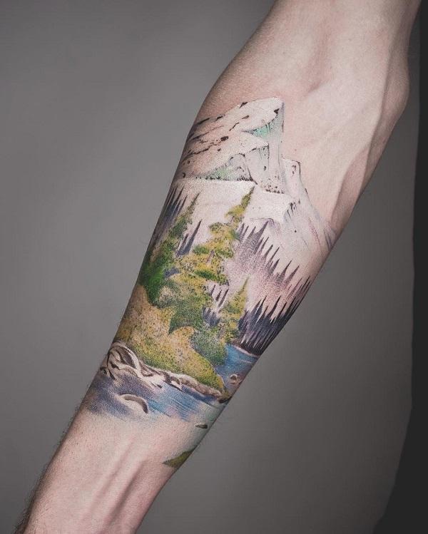 safari landscape tattoo