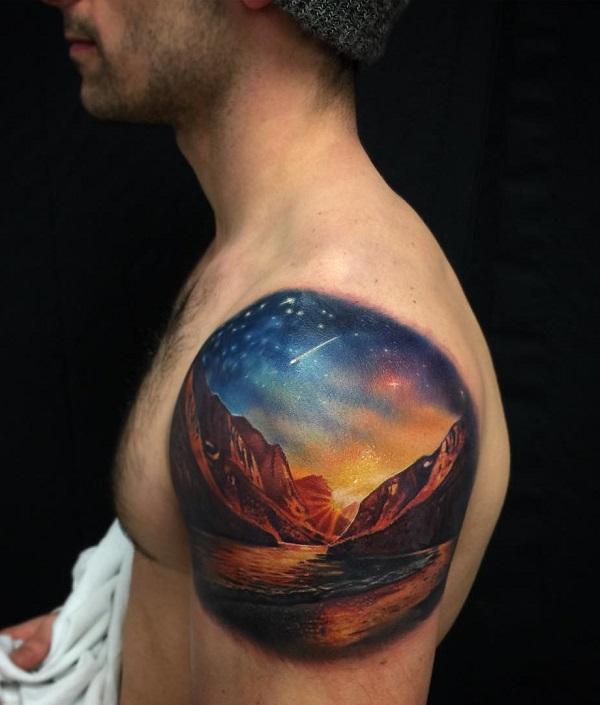 safari landscape tattoo