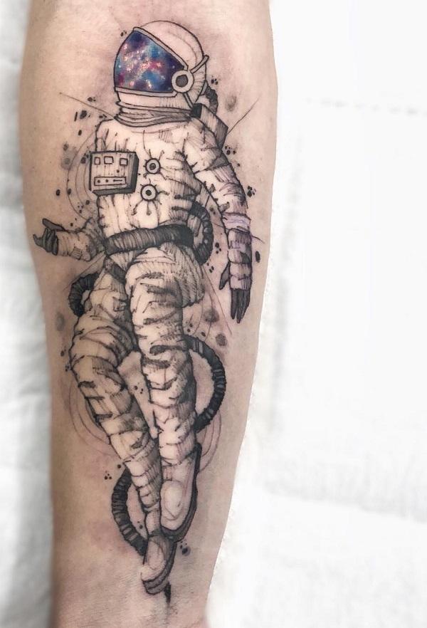 Astronaut and Planets Tattoo Inspiration | Moon tattoo, Space tattoo,  Planet tattoos