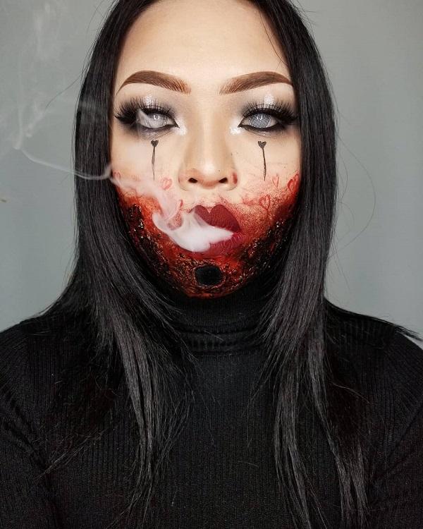Spooky Zombie Halloween makeup