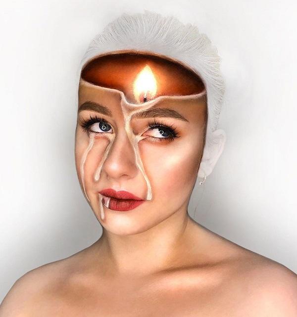 Melting candles Halloween makeup