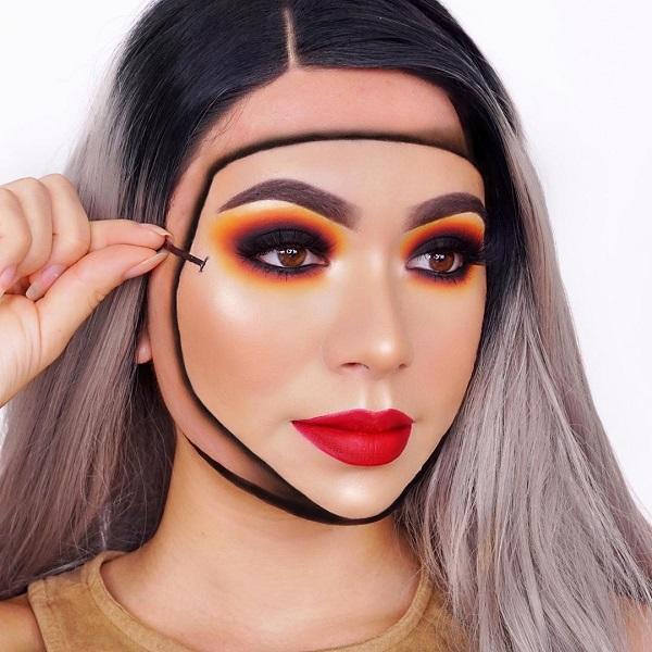 Fake Face Halloween makeup