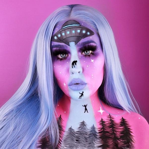 UFO Aliens Halloween makeup