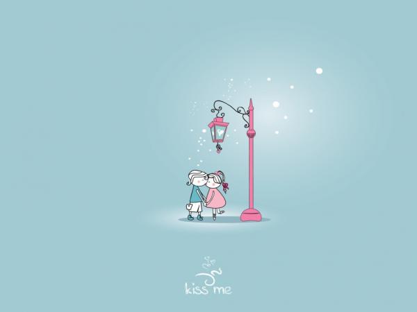 kiss me on Valentines Day Wallpaper