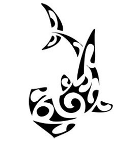 Polynesian Tattoo symbol -Hammerhead Shark