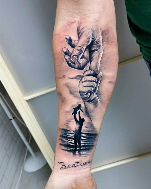 Holding hands family tattoo