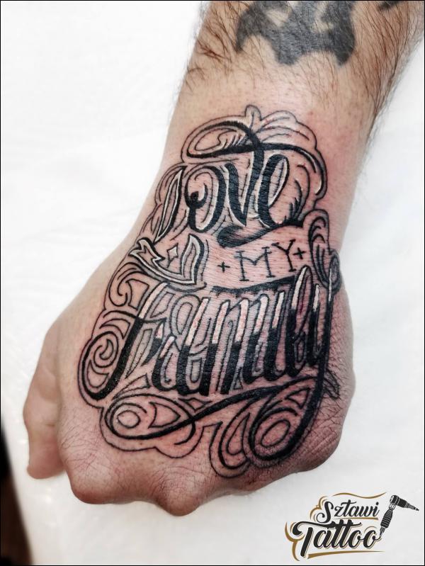 Love my Family hand tattoo