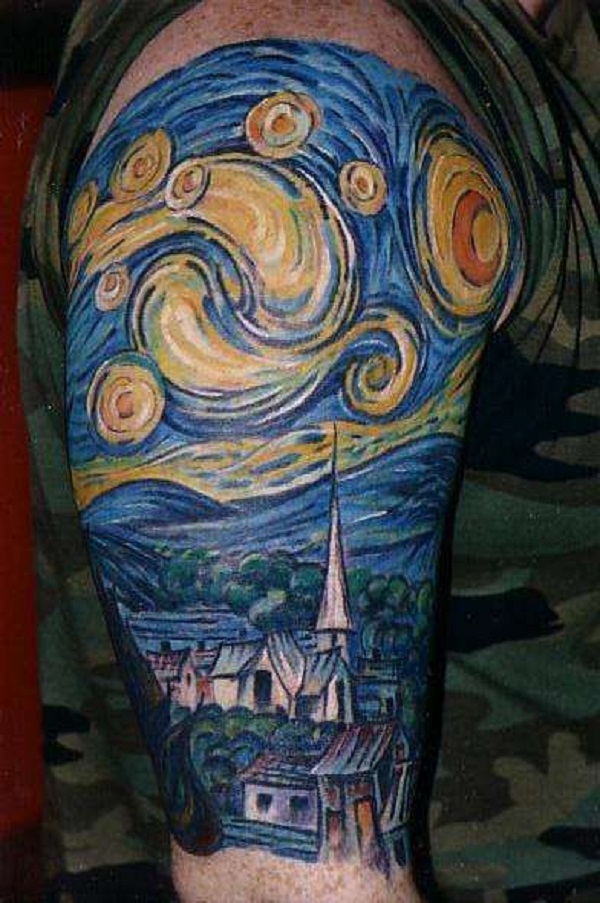 vincent van gogh tattoos A City under the Starry Night
