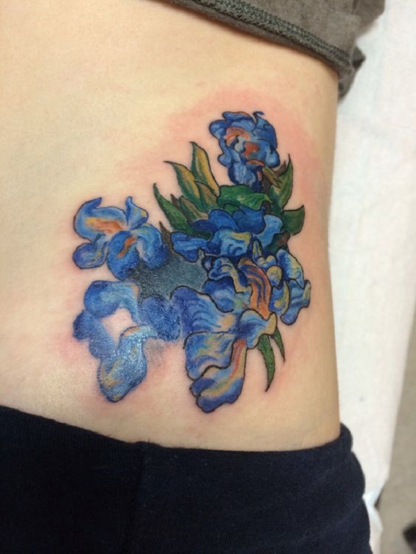 vincent van gogh tattoos Irises Tattoo on Rib