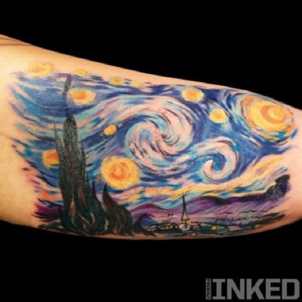 vincent van gogh tattoos Starry Night in New York City by INKED