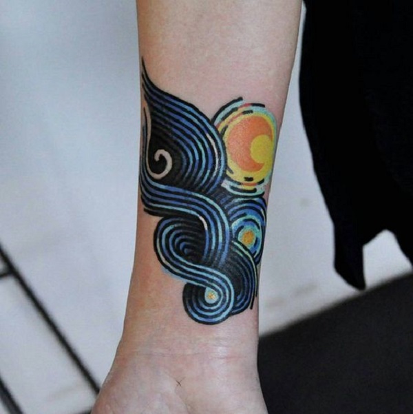 vincent van gogh tattoos The Detailed Starry Night Tattoo