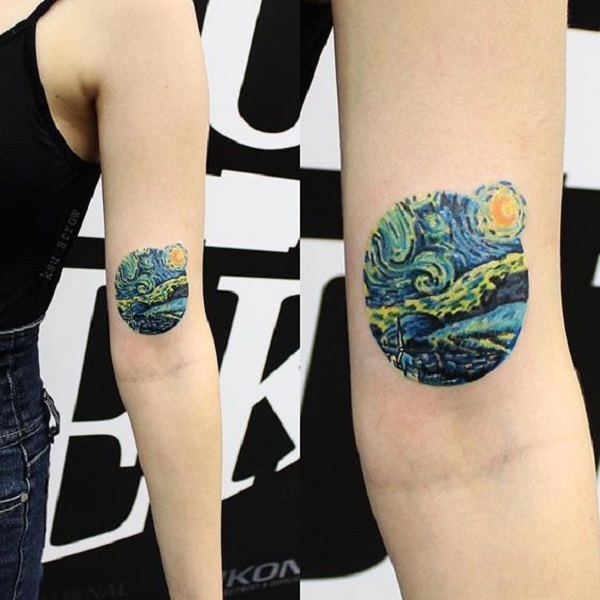 vincent van gogh tattoos The Elegant Looking Starry Night Tattoo