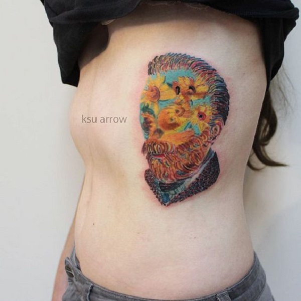 vincent van gogh tattoos Vincent Van Gogh Portrait with Sunflowers