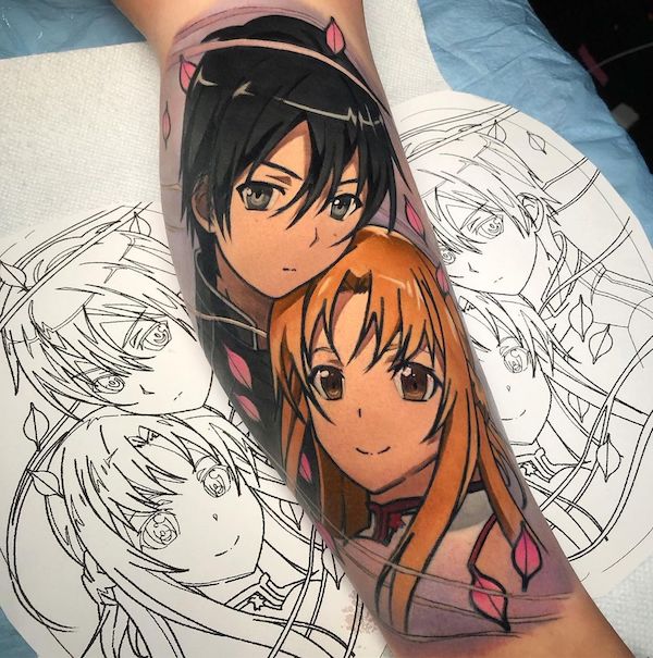 Kirito and Asuna from sword art online