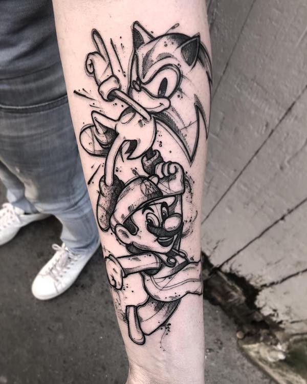 Top more than 55 sonic tattoo black and white best in.cdgdbentre
