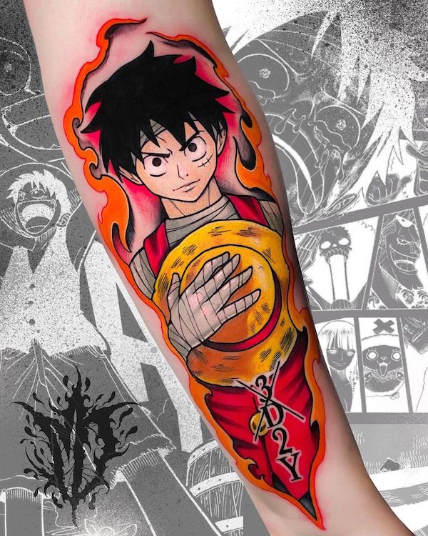 luffy arm tattoo