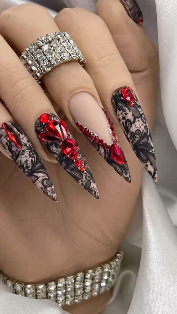 Red and Black Nail Art - A Bold and Stylish Statement | Art and Design