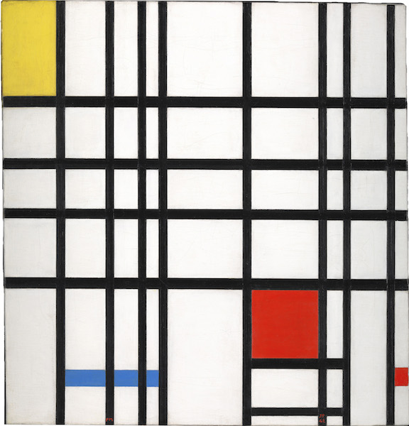 Piet Mondrian Composition with Yellow Blue and Red