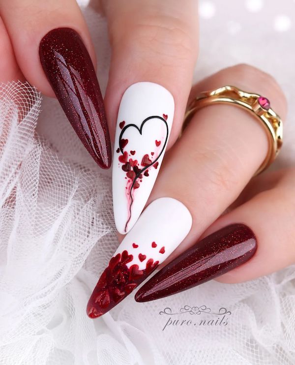 Black and store red nail designs