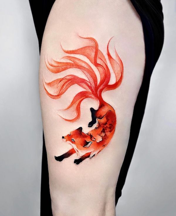 nine tailed fox tattoo 1