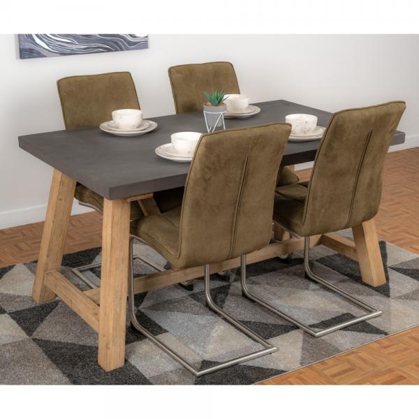 6 Heath Small Dining Table Set With Four Grey Chairs