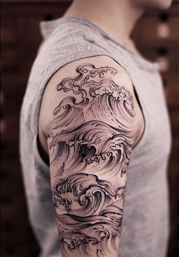 Riding the Waves Exploring the Beauty of Wave Tattoos  Art and Design