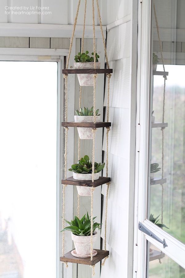 Vertical Plant Hanger at the corner of the room