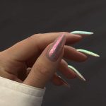 Elegant holographic stripes nail art