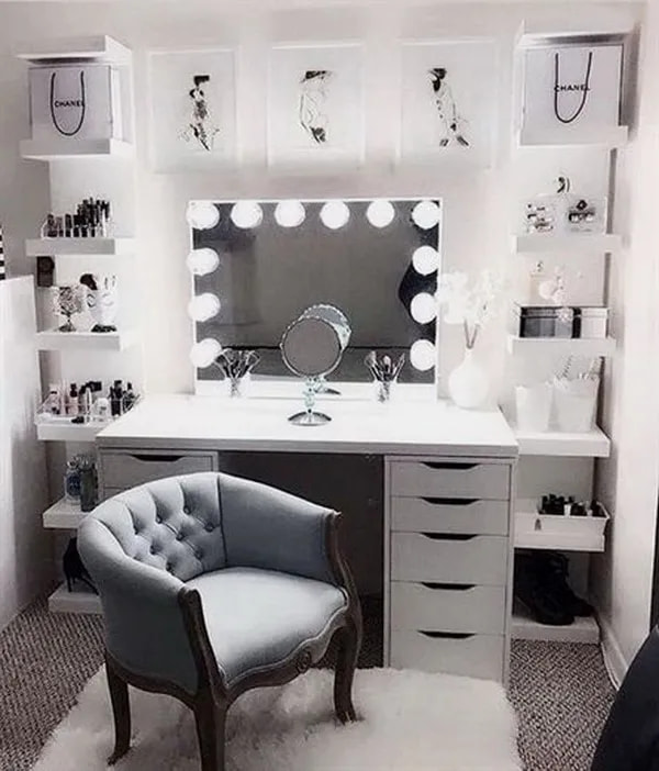 Elegant vanity room for beauty enthusiasts Elegant vanity room for beauty enthusiasts