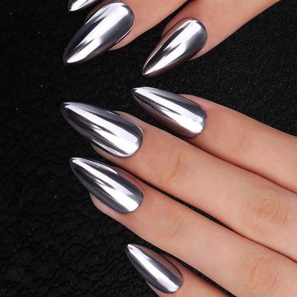 Silver Nail Holographic Nail 8 Silver nail holographic Nail art