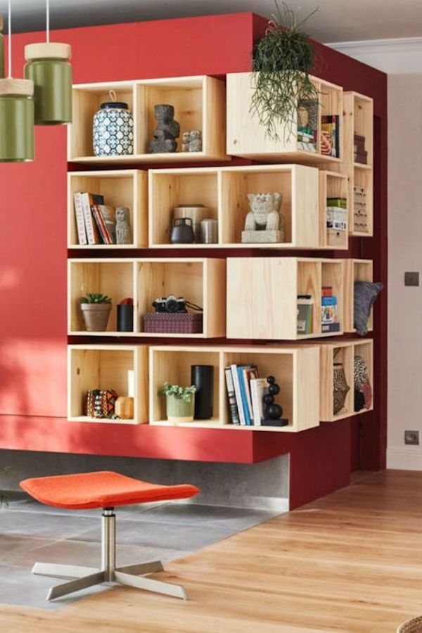 Recessed Wooden Cases for Storage