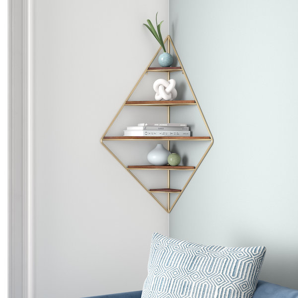Cute Diamante Minimalist Wall Corner Shelf