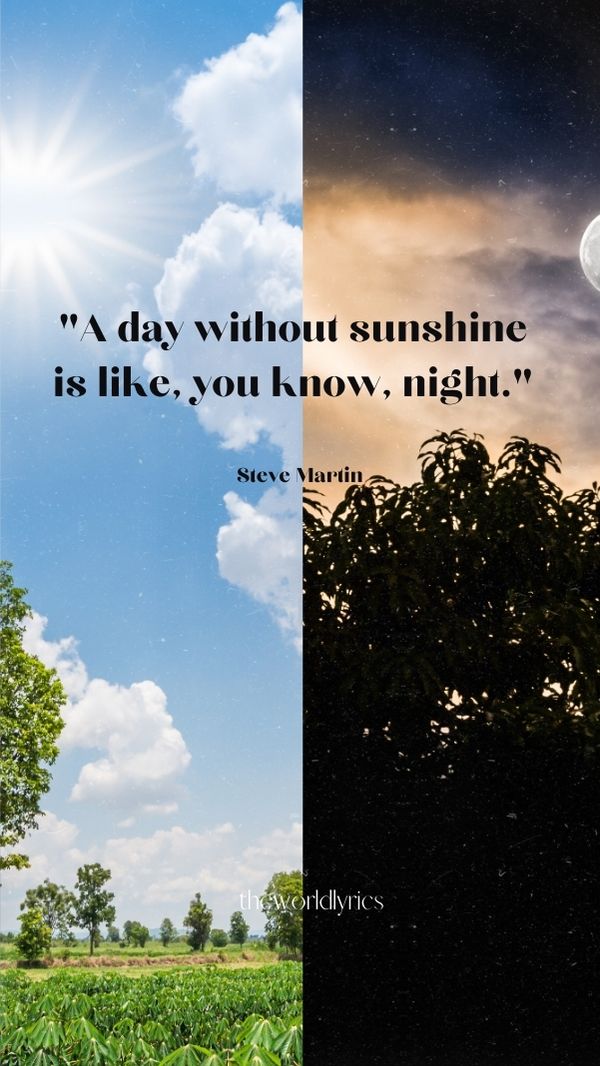 A day without sunshine is like you know night