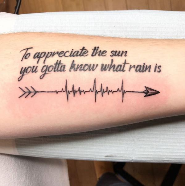 Heartbeat arrow with quotes To appreciate the sun you gotta know what the rain is Heartbeat arrow with quotes To appreciate the sun you gotta know what the rain is