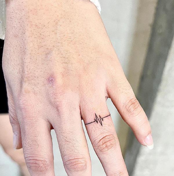 Heartbeat ring tattoo Heartbeat ring tattoo
