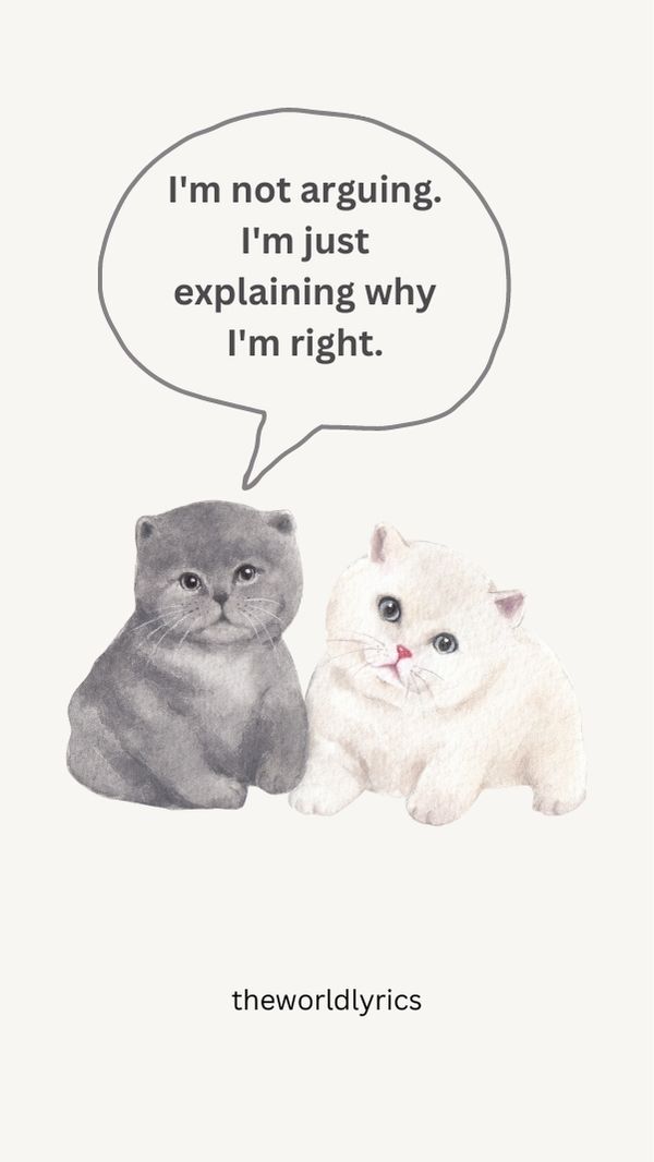 I\'m not arguing. I\'m just explaining why I\'m right.