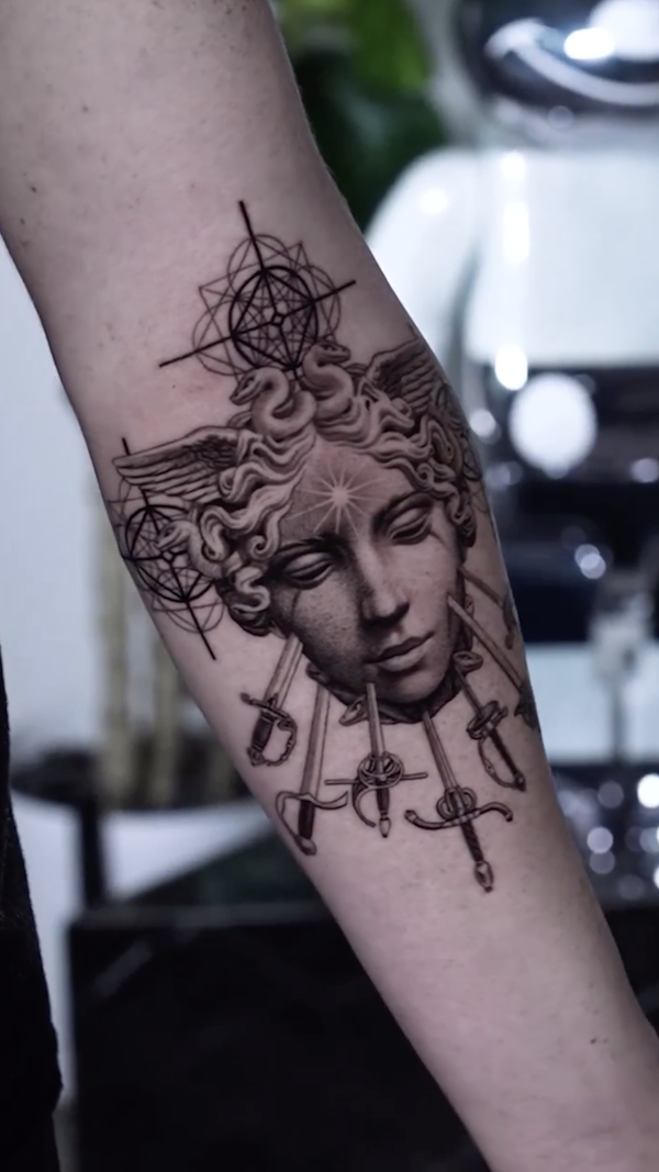 Medusa forearm tattoo Medusa forearm tattoo