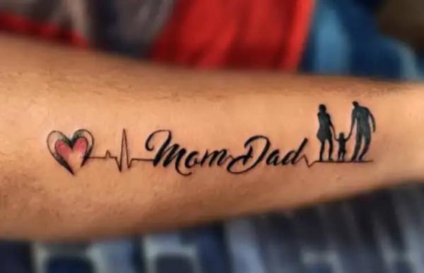 41 Outstanding Heartbeat Mom Dad Tattoo For Men And Women  Psycho Tats