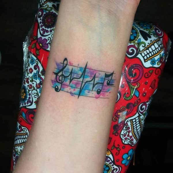 Music staff and heartbeat Music staff and heartbeat