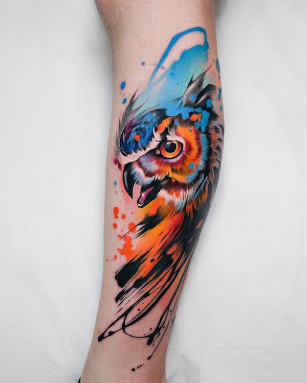 Watercolor eagle tattoo on forearm Watercolor eagle tattoo on forearm